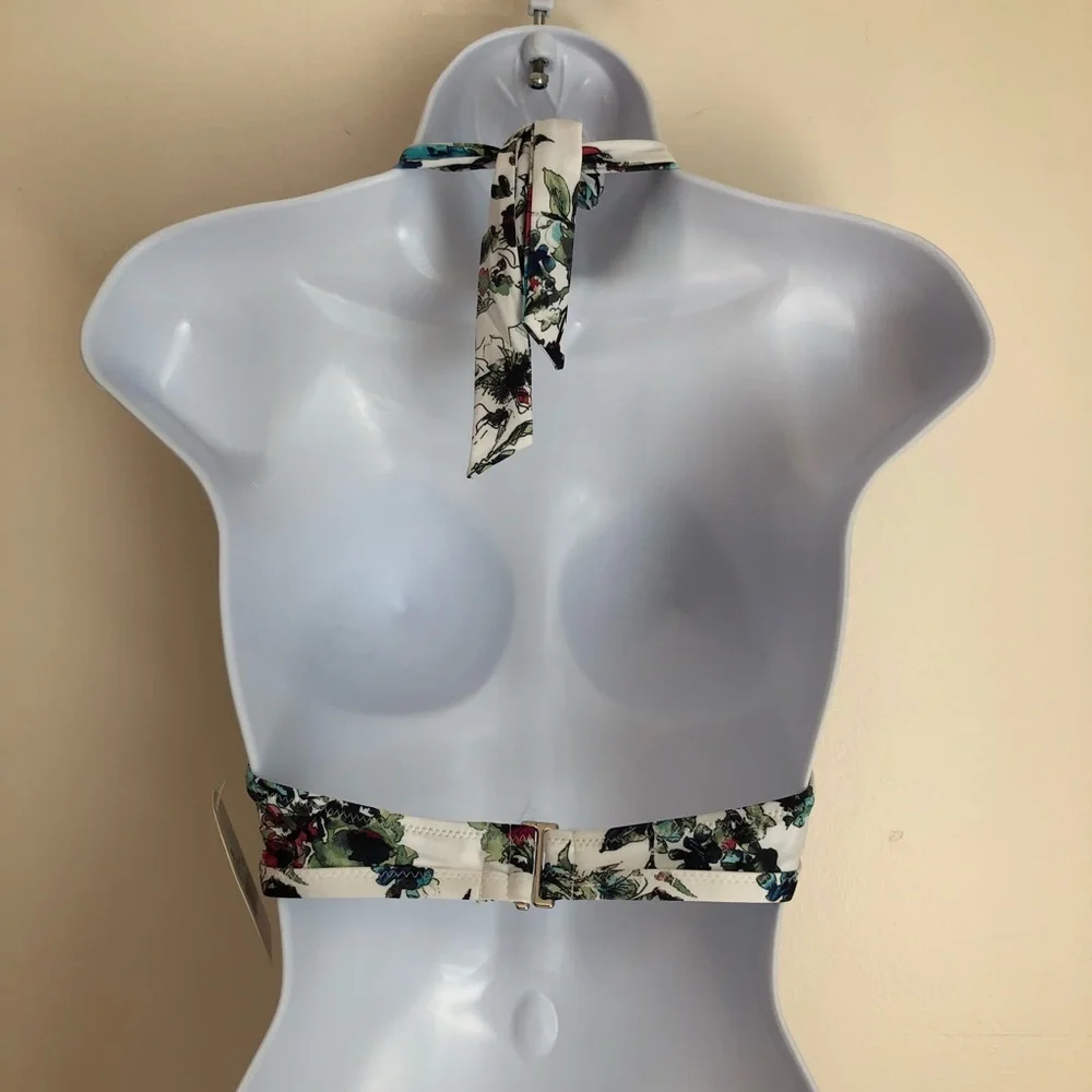 Sea Angel Size Medium Floral Print‎ Halter Swim Top